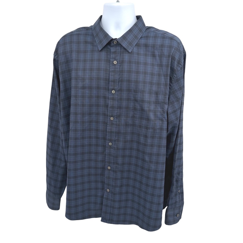 UNTUCKit Mens 3XL Shirt Beresan Blue Plaid Button Down Regular Fit Long Sleeve - Picture 2 of 13